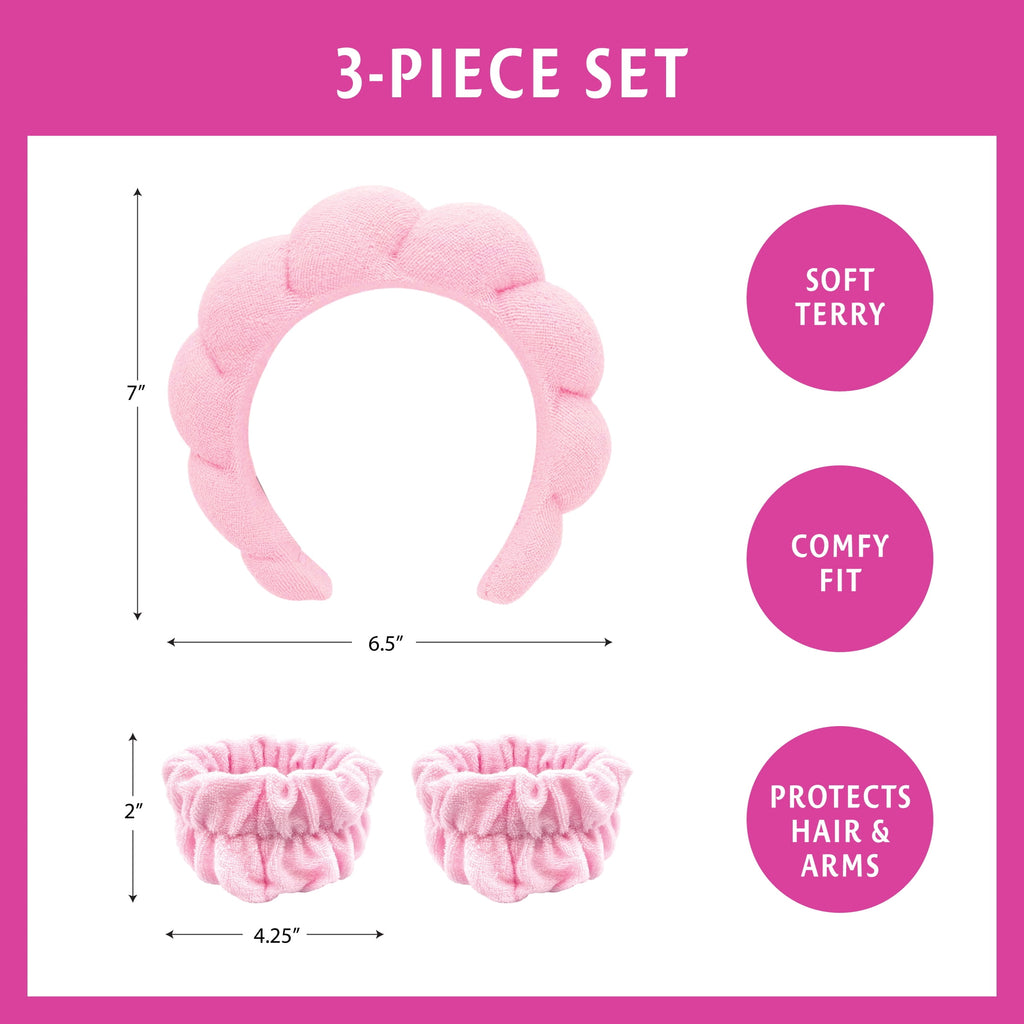 Skintimate Spa Headband & Wristband Set, Color May Vary - Image 3