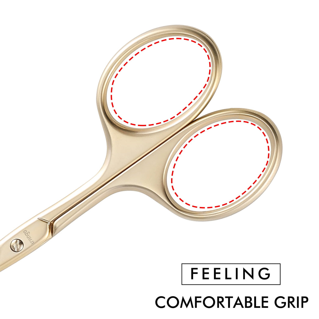 LIVINGO Nose Hair Scissors for Men Safety Curved Rounded Tip Stainless Steel, 3.75 inches Gold - Image 5