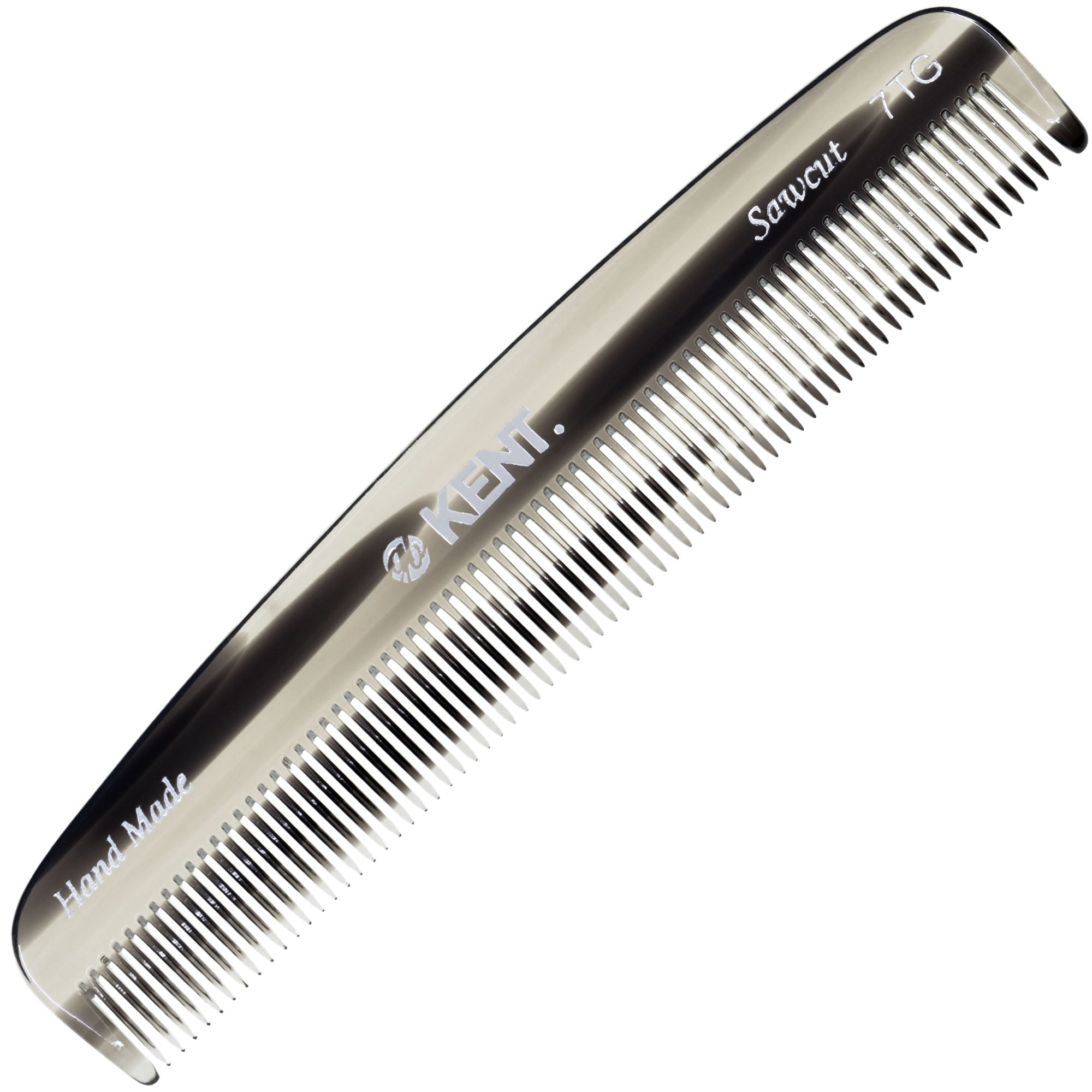 Kent 7T Handmade All Fine Tooth Pocket Comb for Men, Hair Comb Straightener for Everyday Grooming Styling Hair, Mustache and Beard, Use Dry