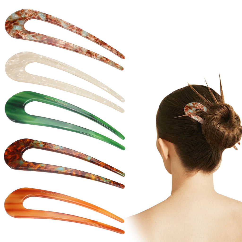5 U Shaped Hair Pins for Buns, Large Bobby Pins Hair Pins for Thick Hair Extra Hold, French Hair Pin Bobby Pins Brown...