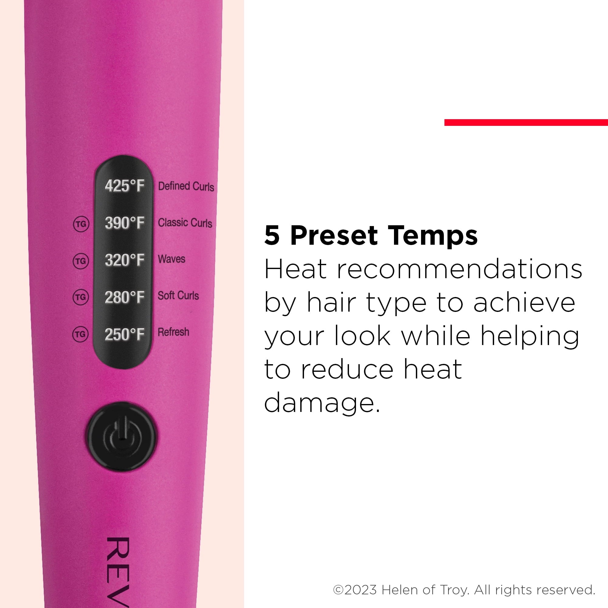 Revlon Easy Heat 1" Precision Curling Iron, Pink - Image 3