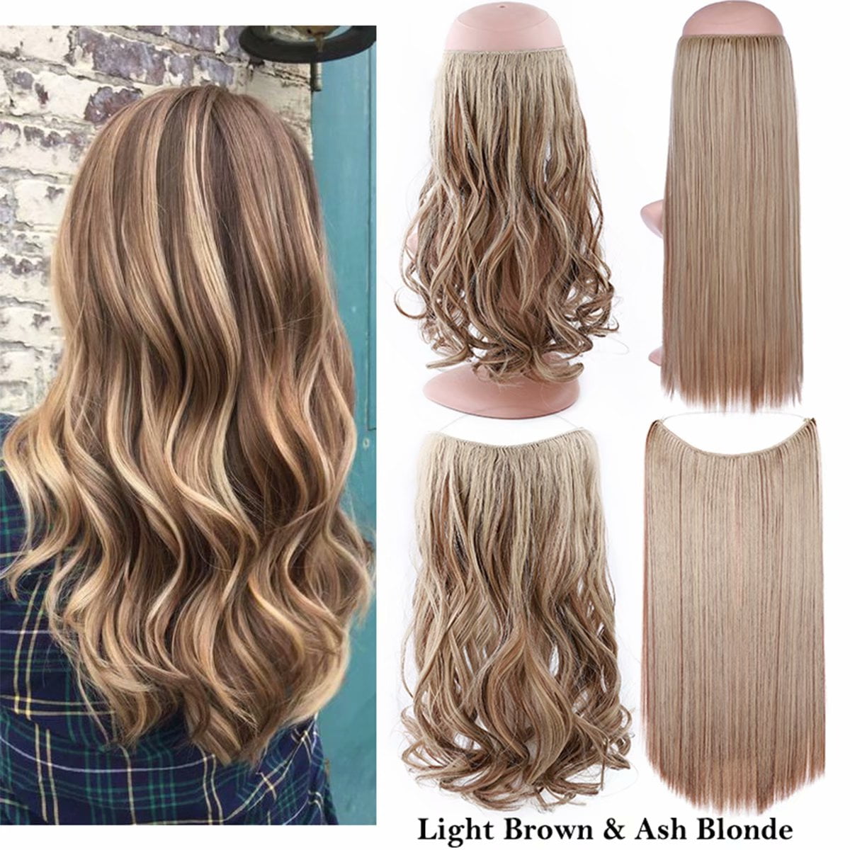 Extensions Secret Hidden Wire in One Piece Real Long Thick Synthetic 100% Natural Straight Curly Headband Extensions ... - Image 2