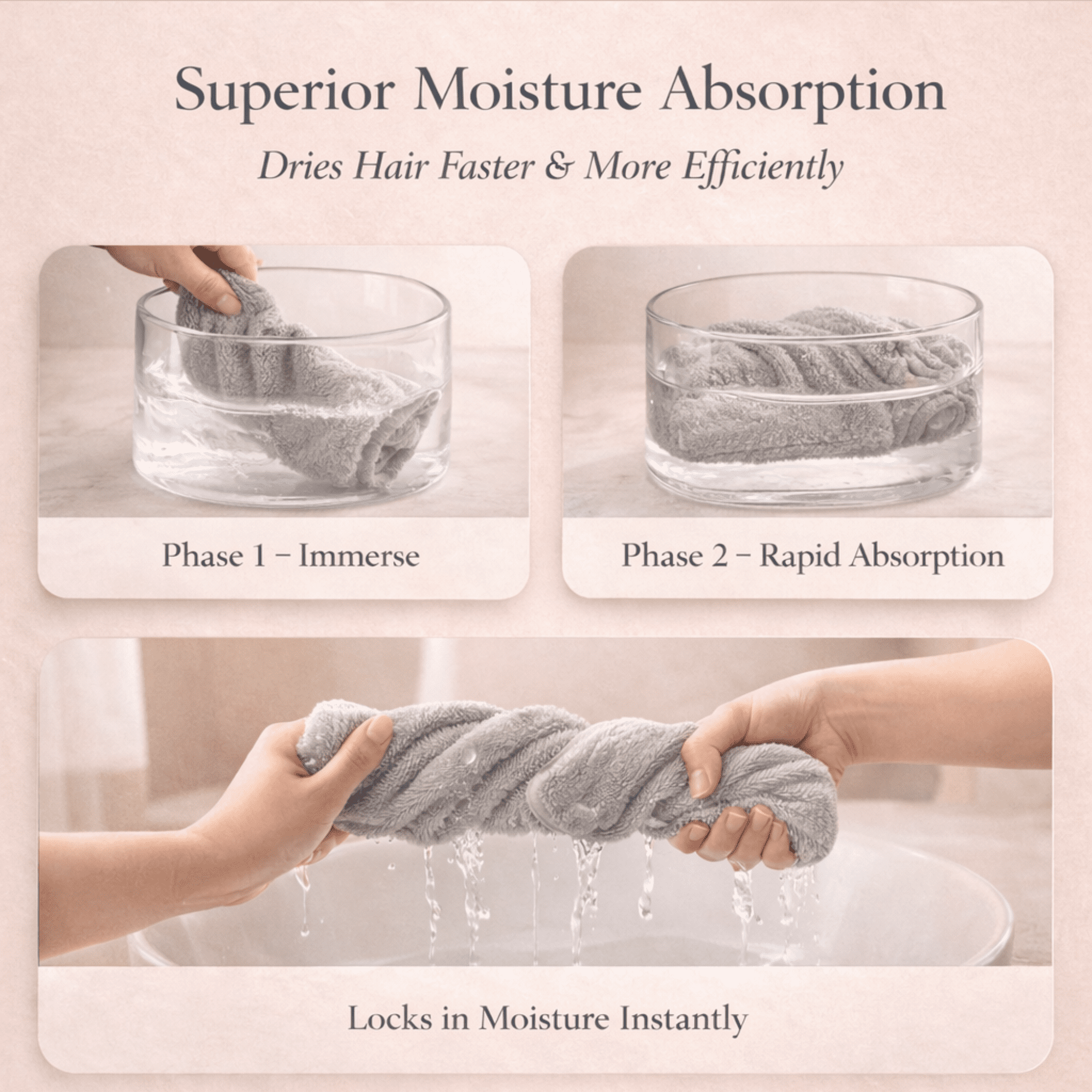 3-Pack Microfiber Hair Turban Towels Women Quick Dry Twist Anti-Frizz Curly Long Hair by Towel Oasis - Image 4