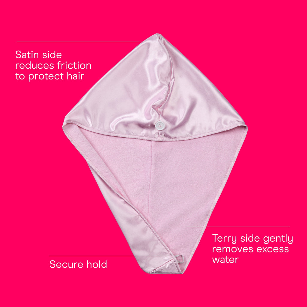 2n1 Hair Towel, Terry & Satin, Frizz Control, All Hair Types, 1 Count - Image 2