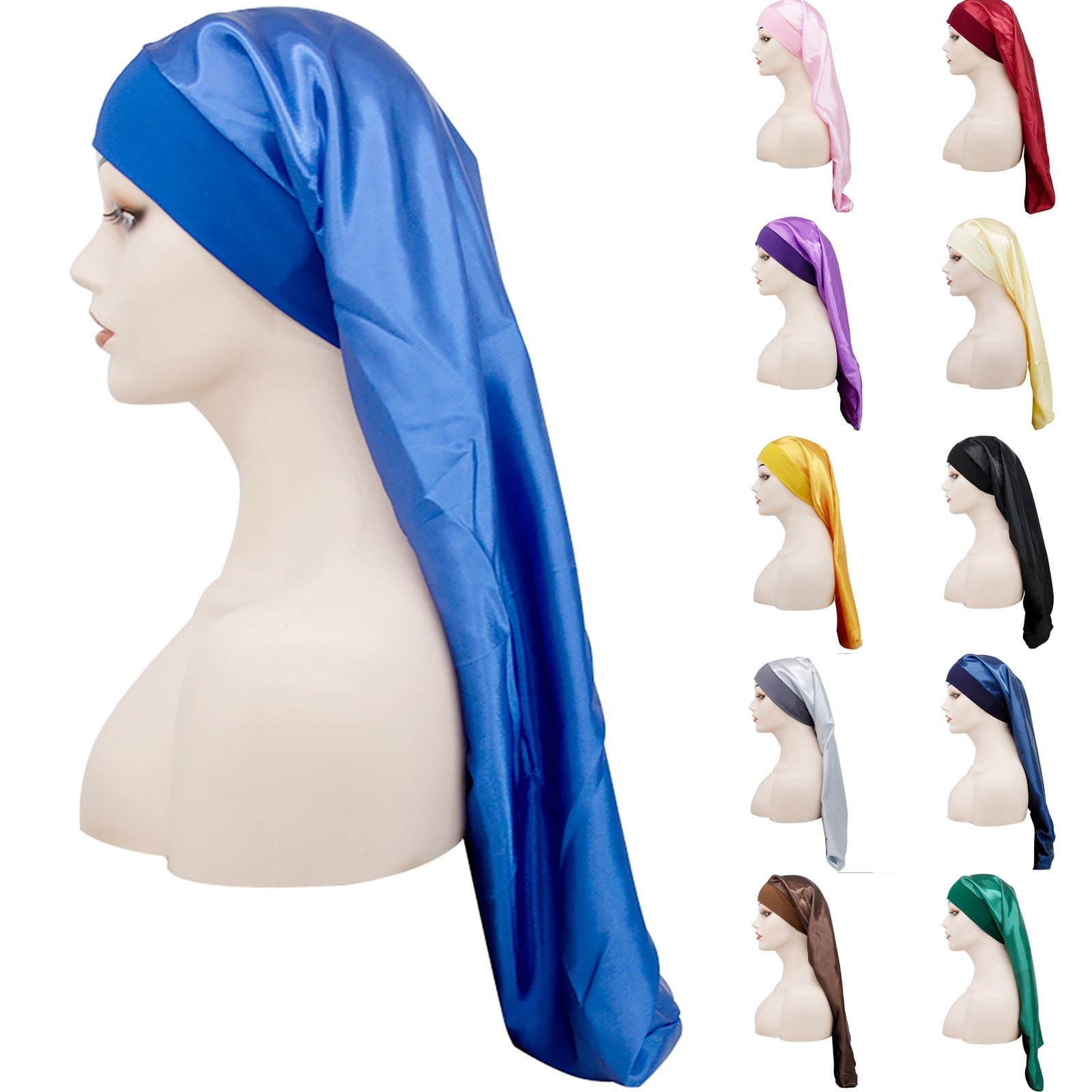for Sleeping Women,Adjustable Long Bet for Curly Hair Elastic Night Green - Image 3