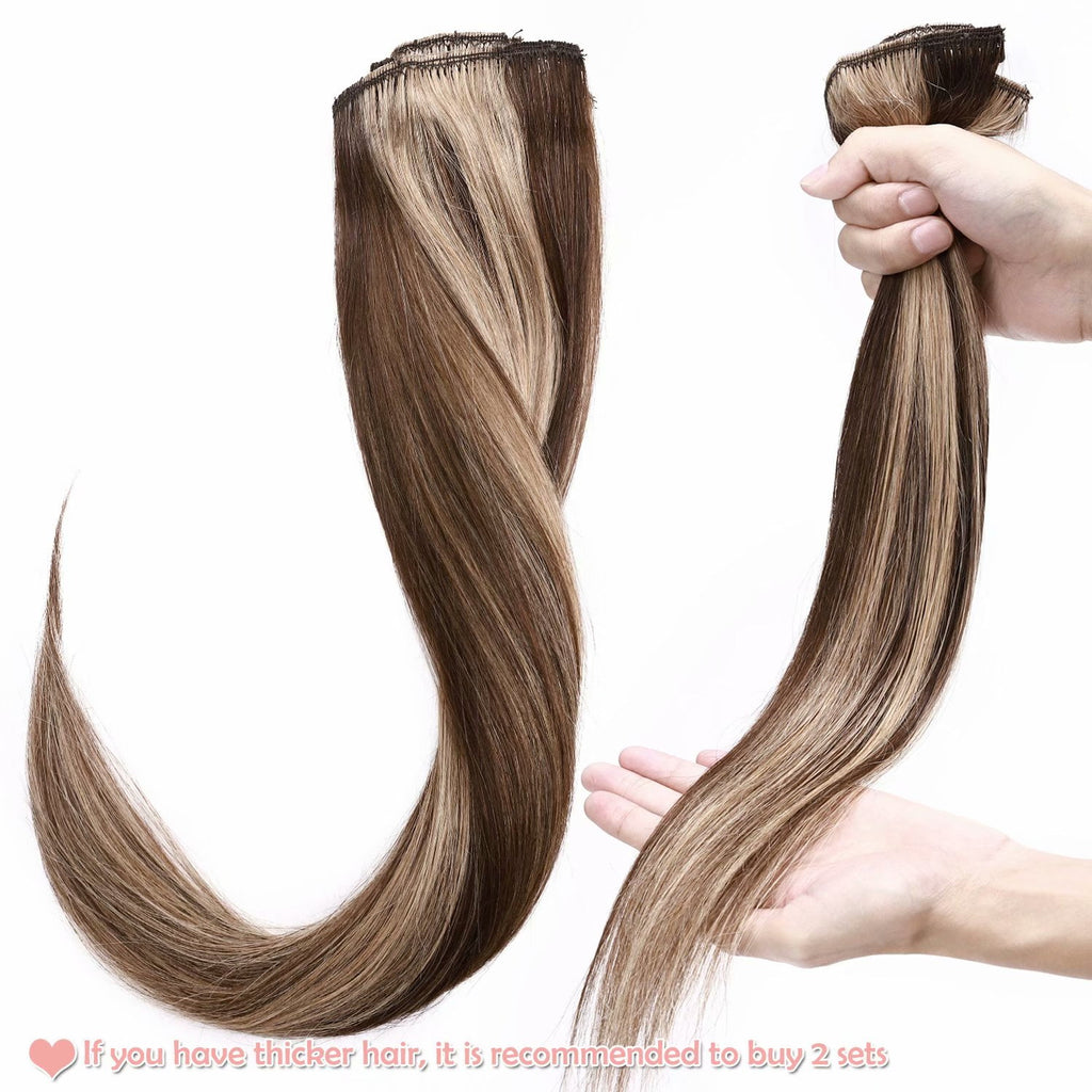 Benehair 100% Real Remy Human Hair Extensions Clip In 8Pcs Hair Weft Full Head Women Highlight Blonde Hair - Image 3