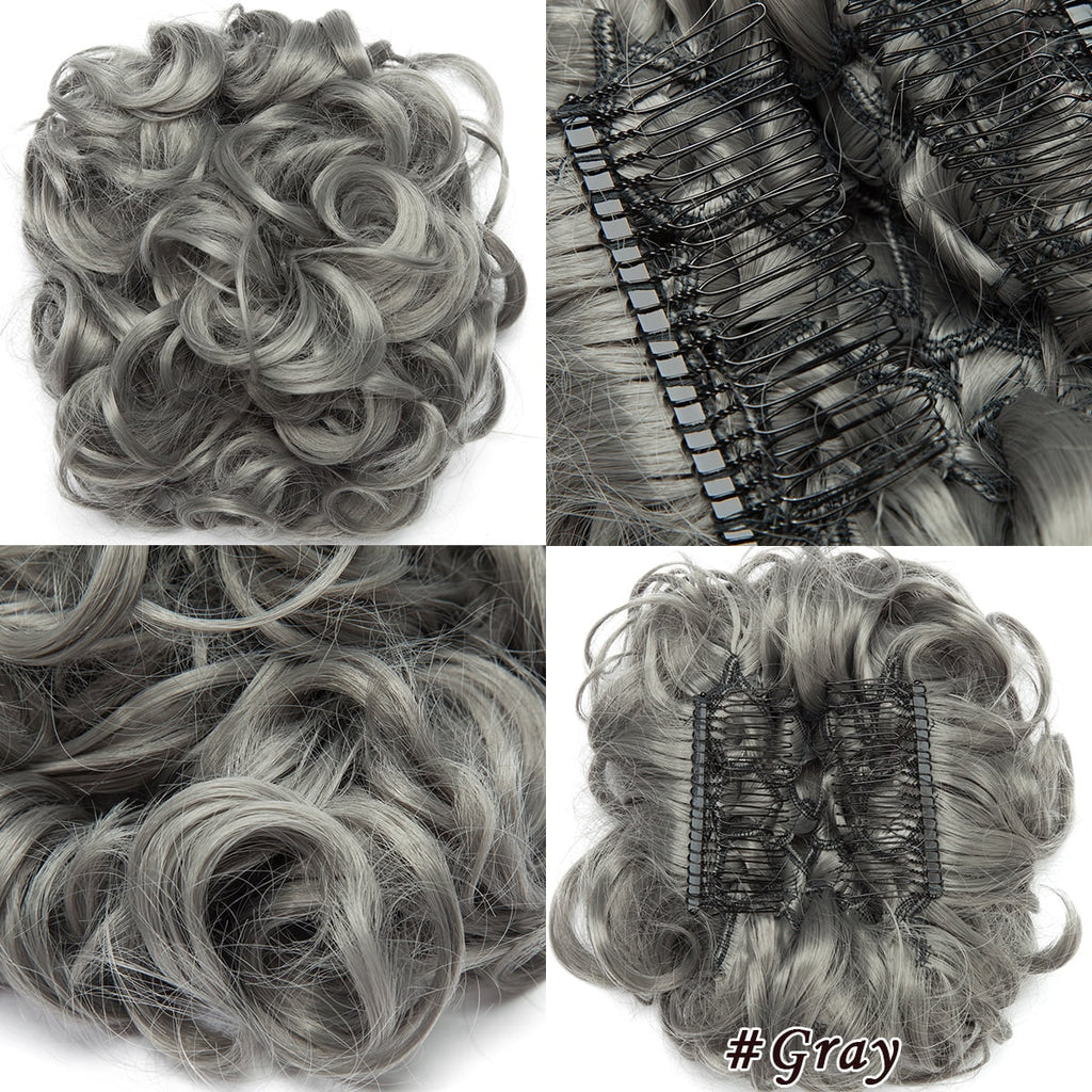 in Messy Bun Hair Piece Wavy Scrunchie Hair Extension Fake Hair Donut Ponytail Comb Stretch Hair Extension for Women ... - Image 2