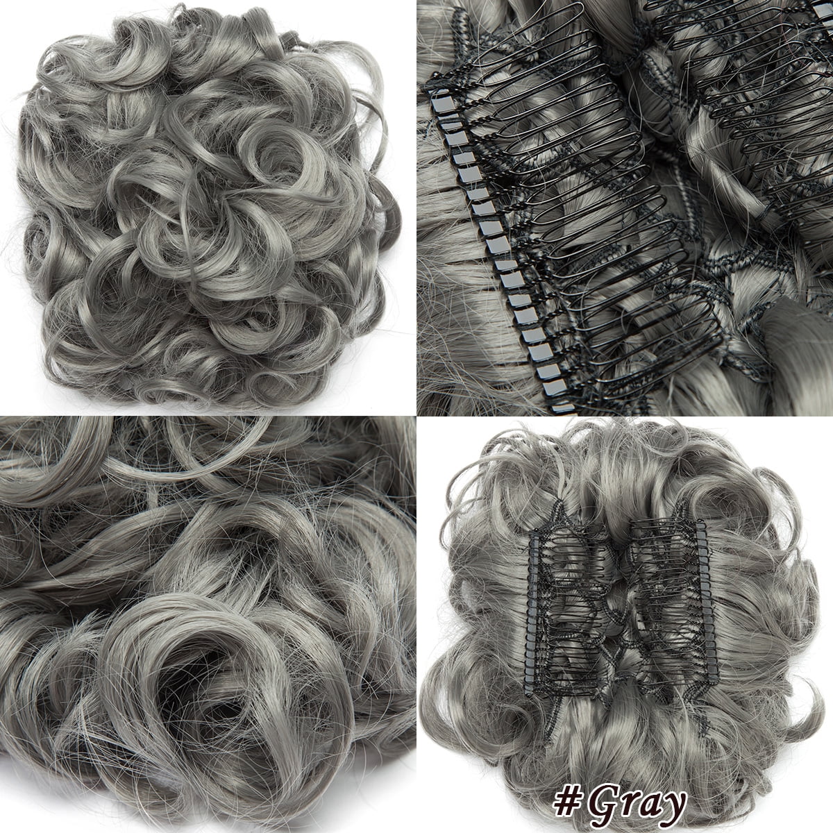 in Messy Bun Hair Piece Wavy Scrunchie Hair Extension Fake Hair Donut Ponytail Comb Stretch Hair Extension for Women ... - Image 2