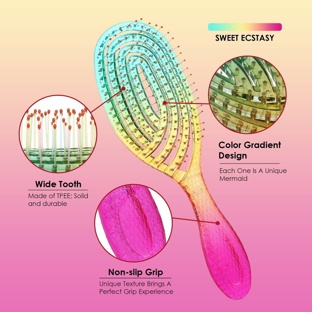 Hair for Wet or Dry Hair, Vented Design and Ultra Soft-Nylon Detangler Hair for All Hair Types, Colorful Wet Hair for... - Image 5