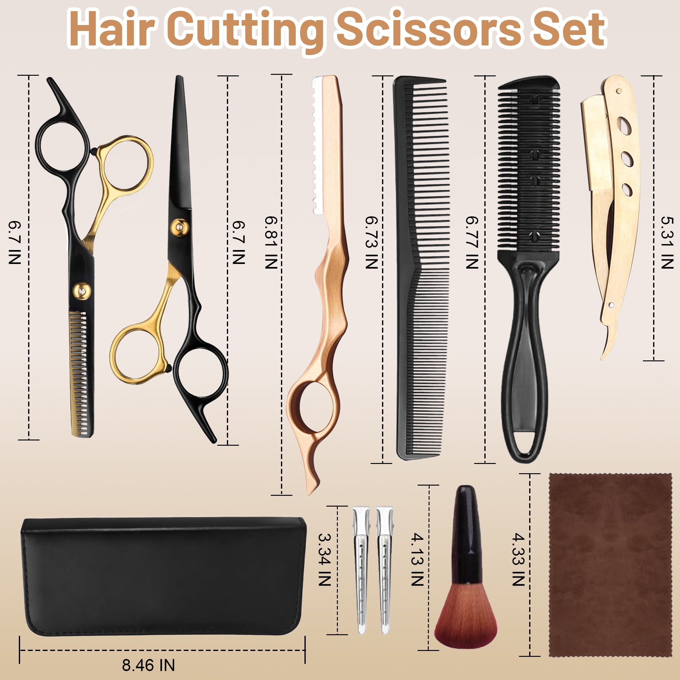 cyrico Scissors, 10 PCS Professional dressing Scissors Set for Men and Women, Multifunctional Stainless Steel Thinnin... - Image 3