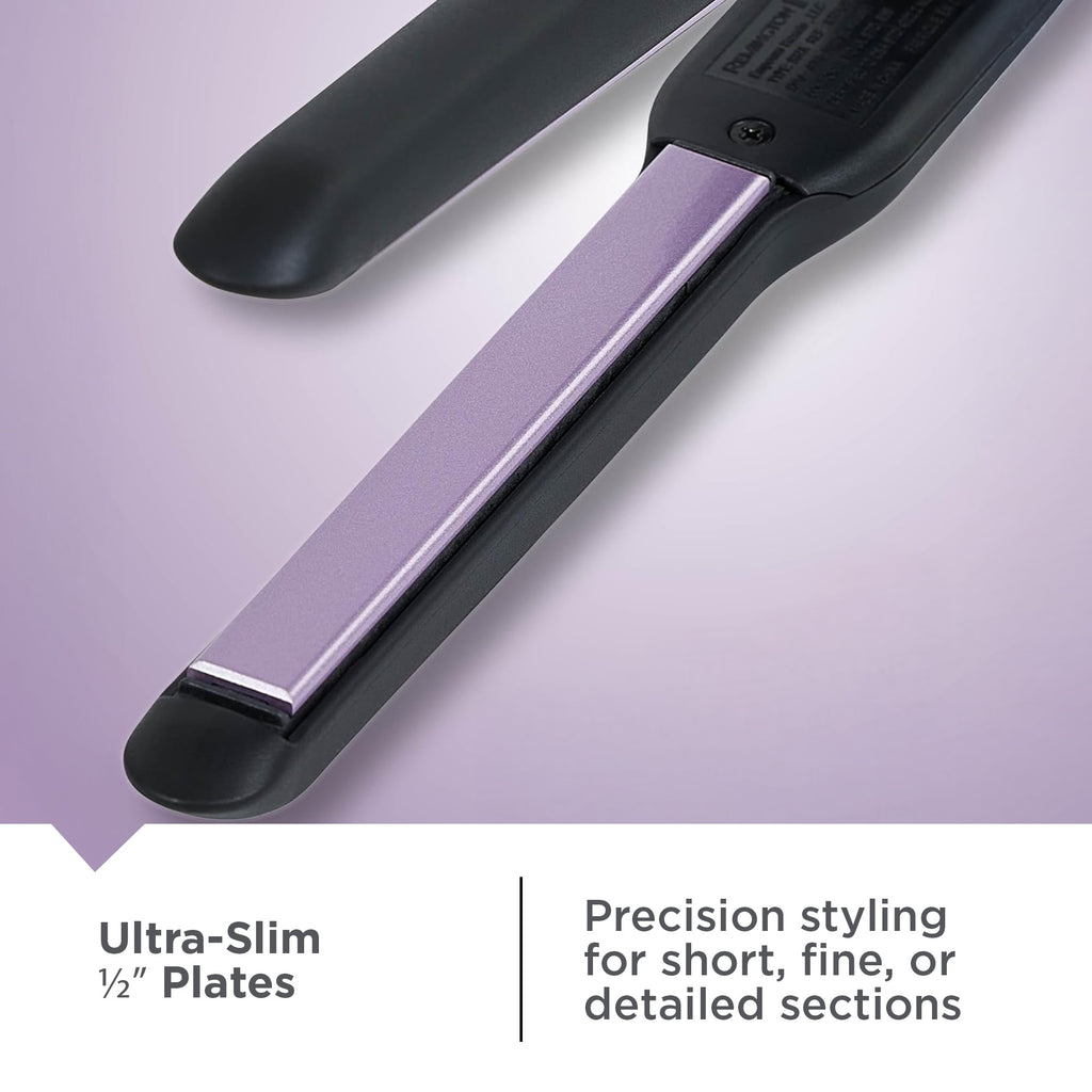 & Style Extra Slim 0.5" Straightener with Ceramic Titanium Plates and Anti-Static Technology, Black - Image 4