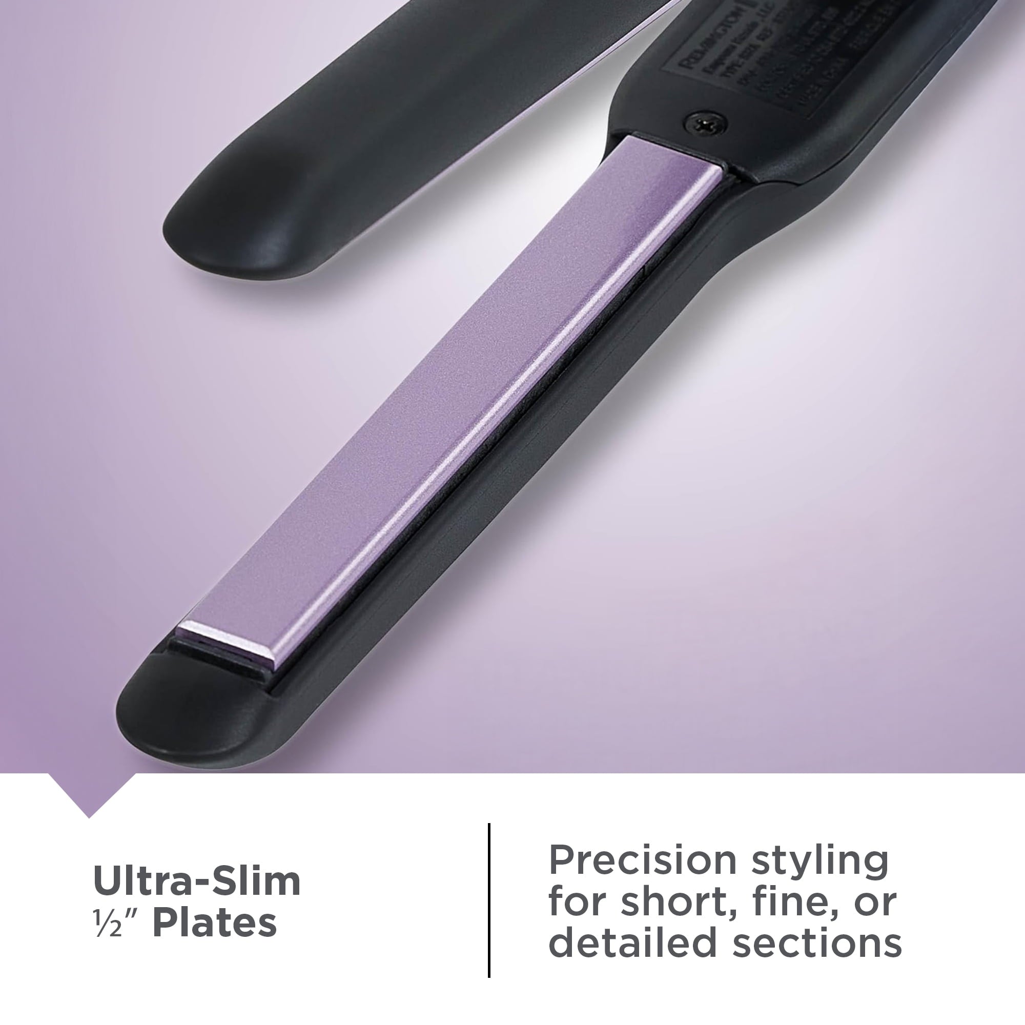 & Style Extra Slim 0.5" Straightener with Ceramic Titanium Plates and Anti-Static Technology, Black - Image 4