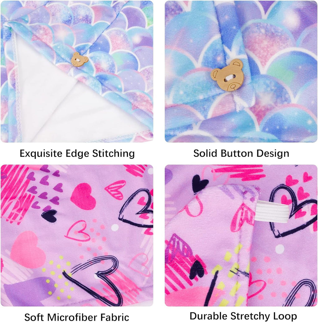 4 Pack Microfiber Hair Drying Towel, Super Absorbent Hair Towel Wrap for Kids Girls Women, Fast Drying Hair Turbans f... - Image 3