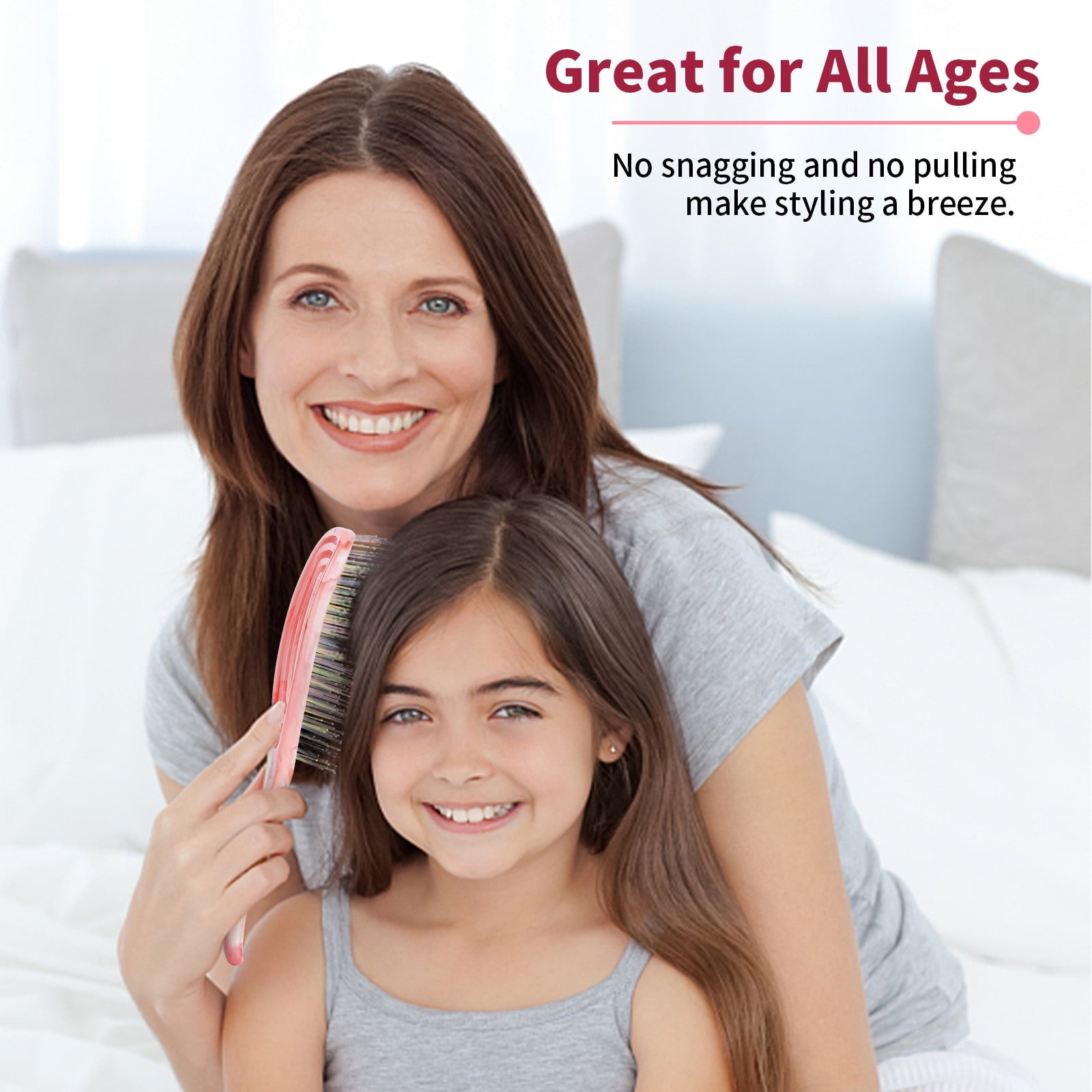 Hair Brush, Double Bristles Vented Brush for All Hair Types, Idea Gift - Image 4