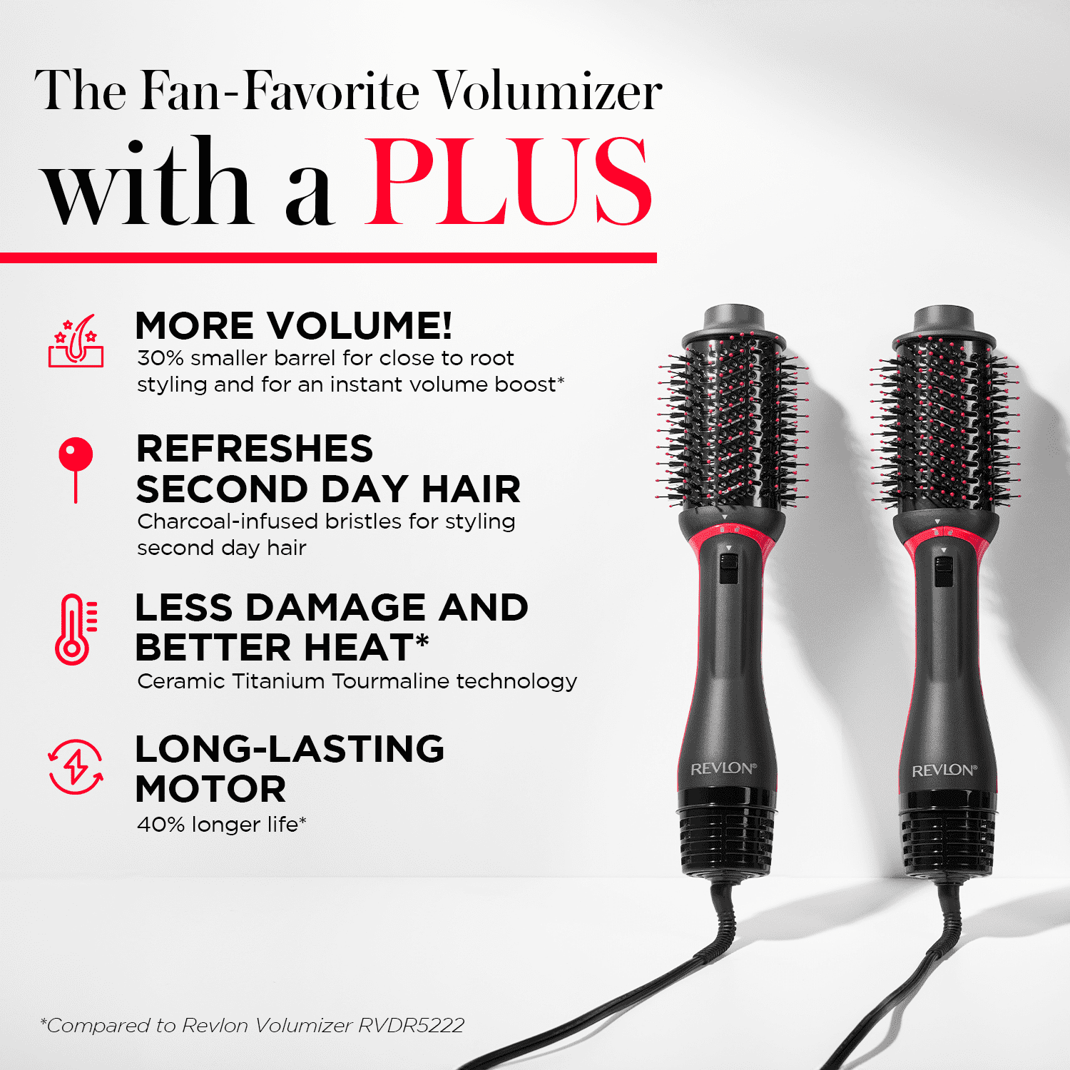 Revlon One-Step Volumizer PLUS Hair Dryer and Hot Air Brush, Black - Image 6