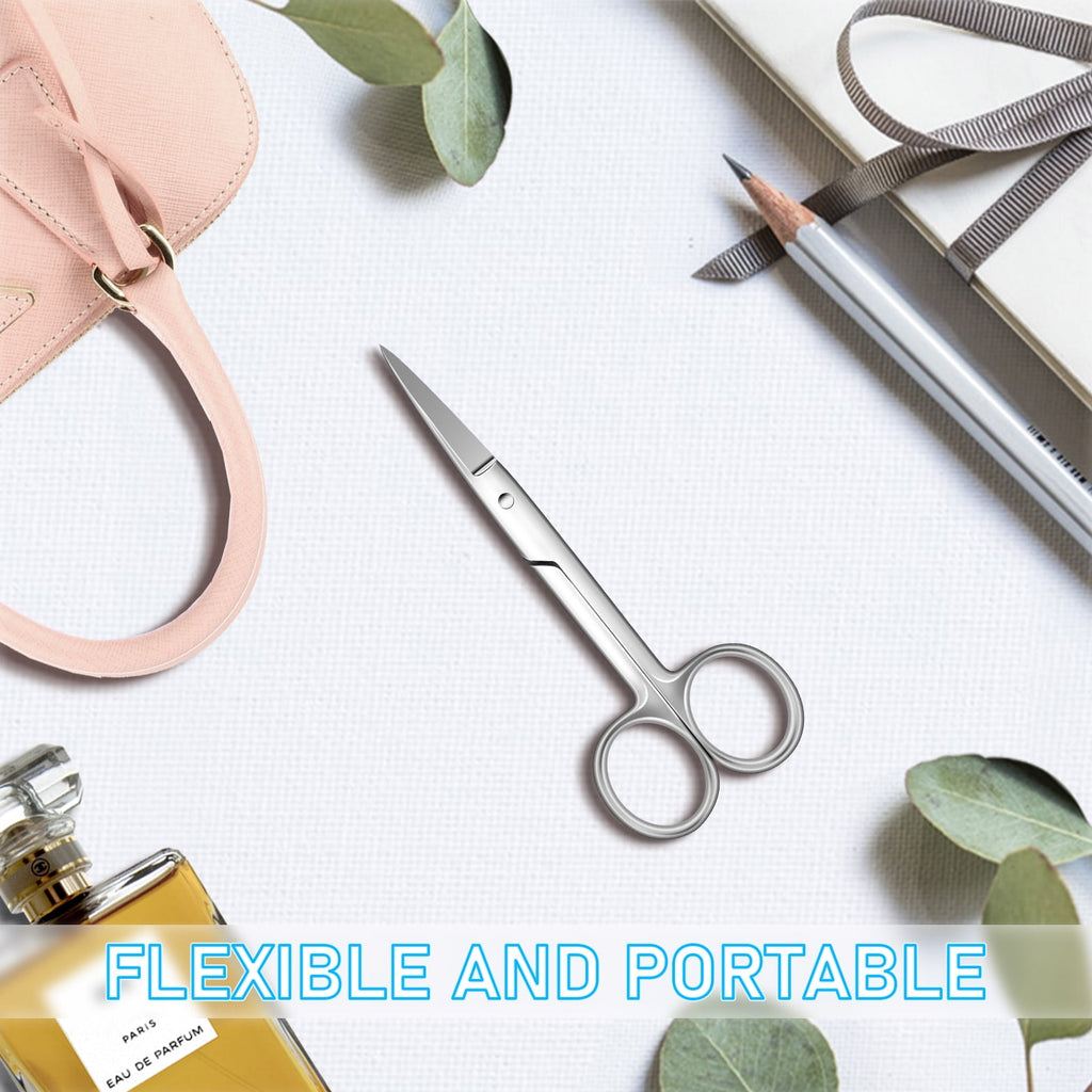 Professional Grooming Scissors for Facial Hair Removal Ear Nose Eyebrow Trimming Stainless Steel Fine Straight Tip Sc... - Image 4