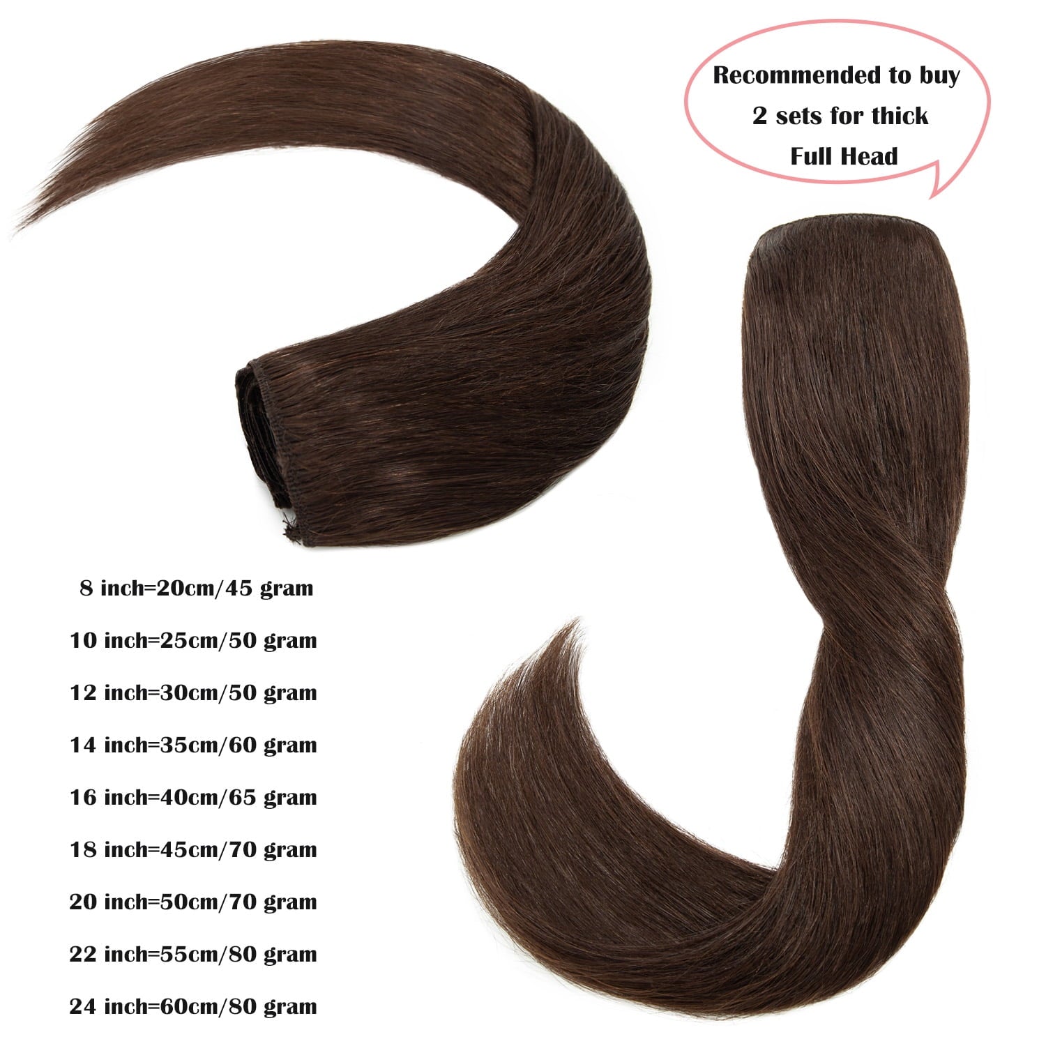 Benehair 100% Remy Human Hair Clip In Human Hair Extensions Full Head 8 Pcs Invisible Brown Hair Straight Smooth Hair Extensions US 8A Quali - Image 6