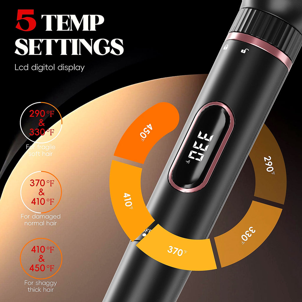 Curling Iron, Hair Curler Wand, Flat Iron, Hair Straightener, Hair Dryer Brush, Round Brush Hair Dryer, Dual Voltage - Image 3