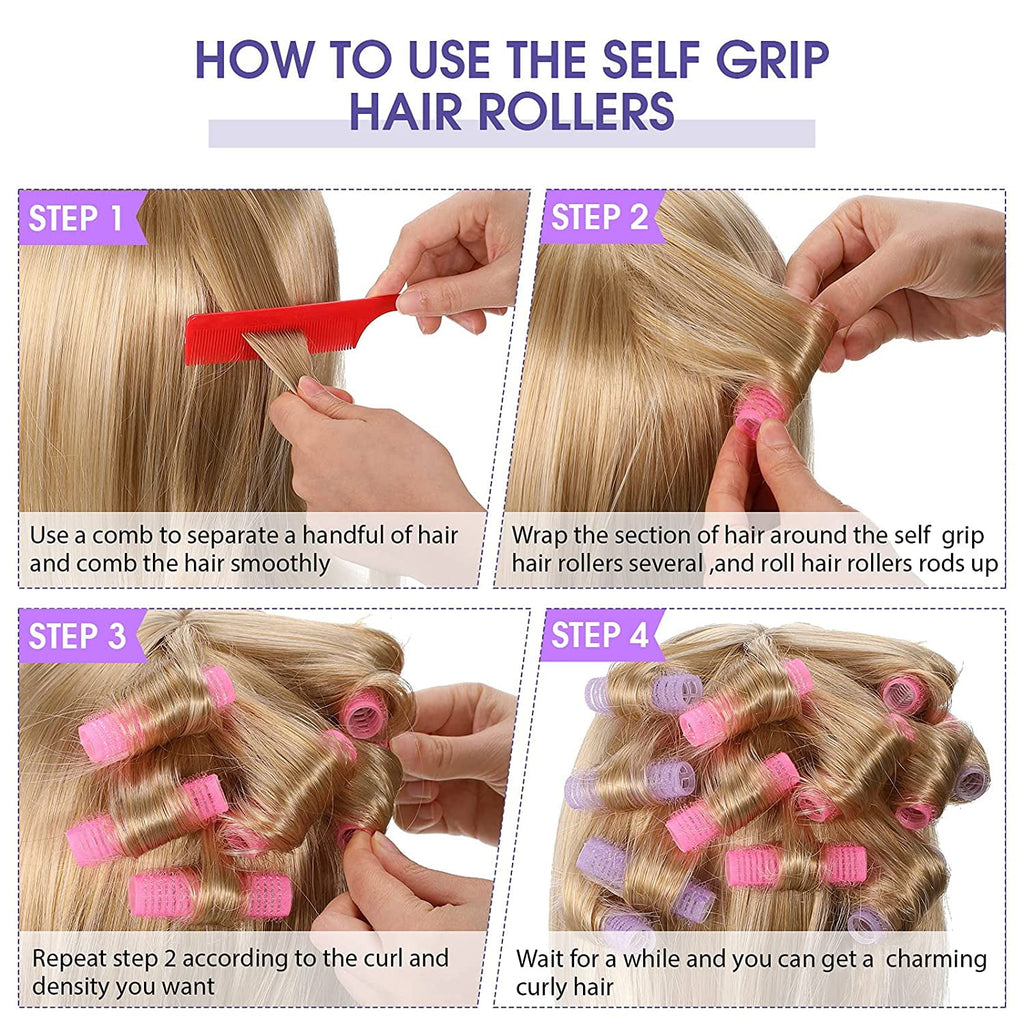 Small Size Hair Roller-Self Grip Hair Curler Mini Sized Hairdressing Tools, Salon Curly Style for Short Hair, Happon Pack of 24 Small 0.6 in - Image 6