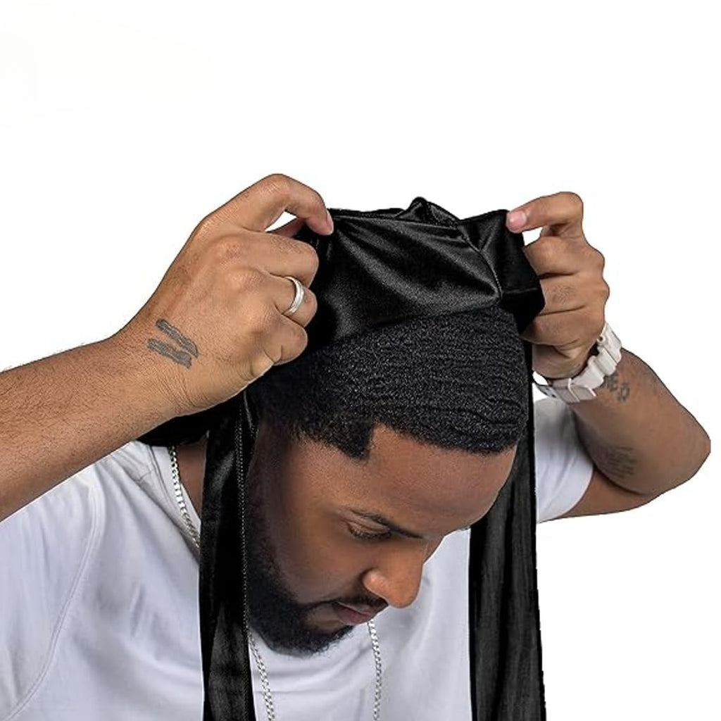 2 Durag Pack for Men Women Waves, Premium Satin Deluxe Du-rag - Image 5