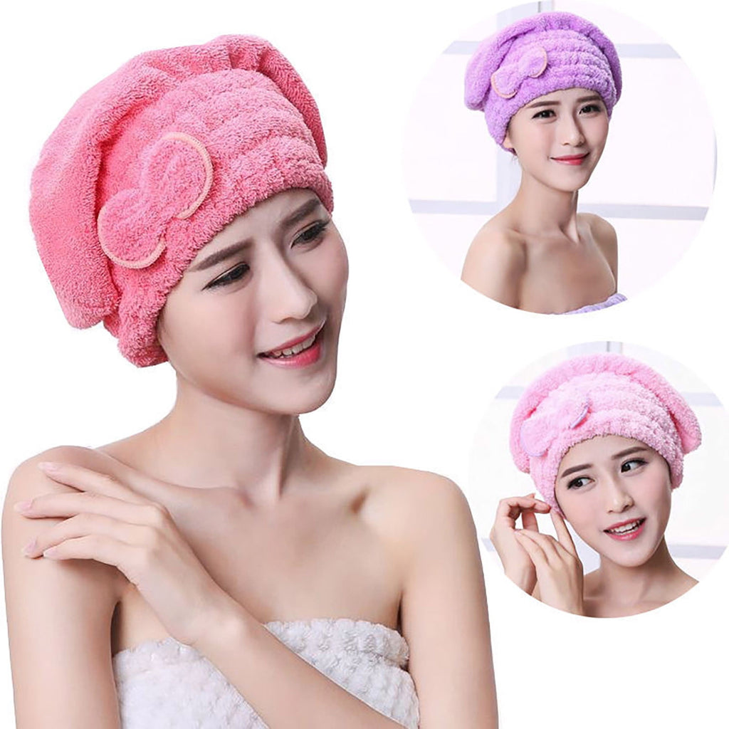 Towel Wrap Drying Cap Soft Absorbent Bandana Towel Quick Dry Bandana with Bow Knot for Curly Long Thick Wet - Image 5