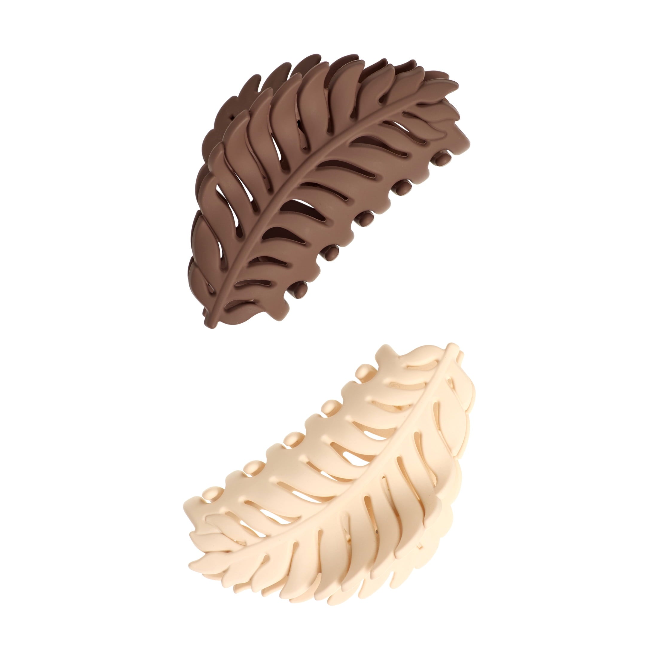 Clips, SlideProof Grip, Comfortable Hold, White & Brown, 2ct, For All Hair Types - Image 3