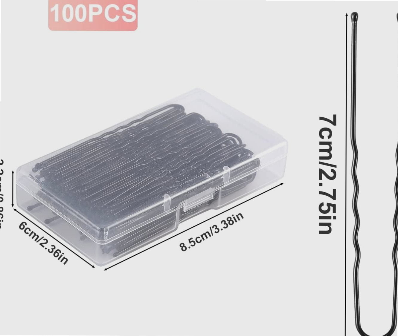 100pcs , 2.7in Hair Styling Pins Bobby Pin Metal U Hair Pins for Women Girls Buns Wedding Hairstyles All Hair Types, ... - Image 2