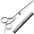 Inch Professional Set ,Thinning Shears Kit, Grooming cut Kit,Right Left Handed Barber Scissors-Silver