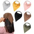 6 Pack Hair Scarf Headband for Women - Elastic Hair Kerchief Large Boho Triangle Bandana Head Scarf with Clips Non Sl...