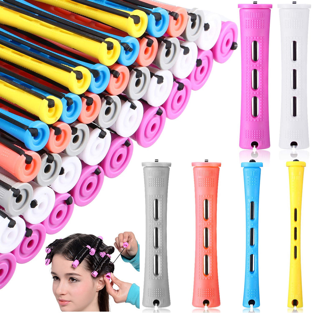 60 Pcs Hair Perm Rods Set Short Plastic Perming Rods Cold Wave Rods, 6 Sizes Hair Curling Rollers Hairdressing Tools ...