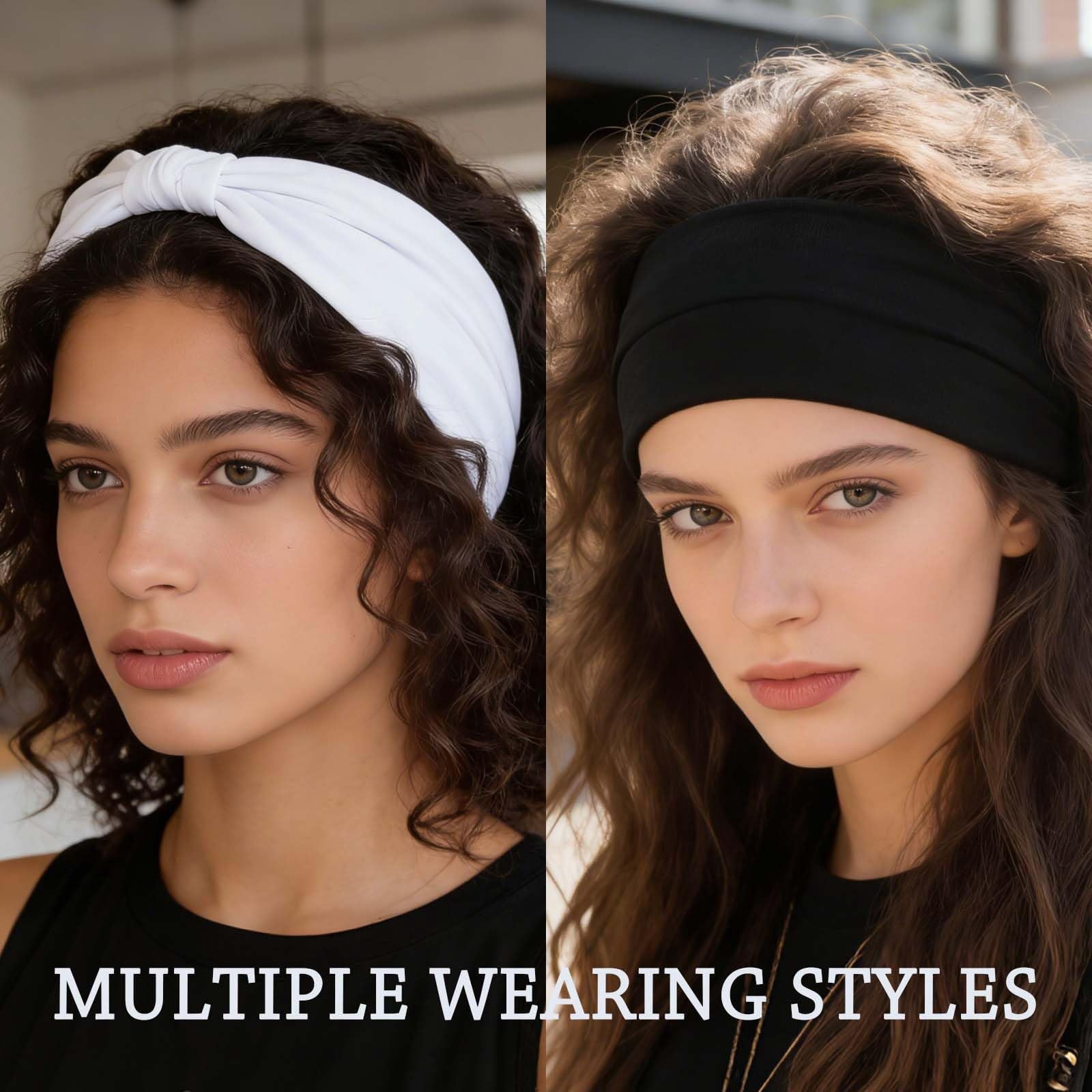 Boho Floral Head Wraps Knotted Printed Turban Hairbands Non Slip Head Bands Elastic Workout Yoga Hair Scarfs Bohemian... - Image 6