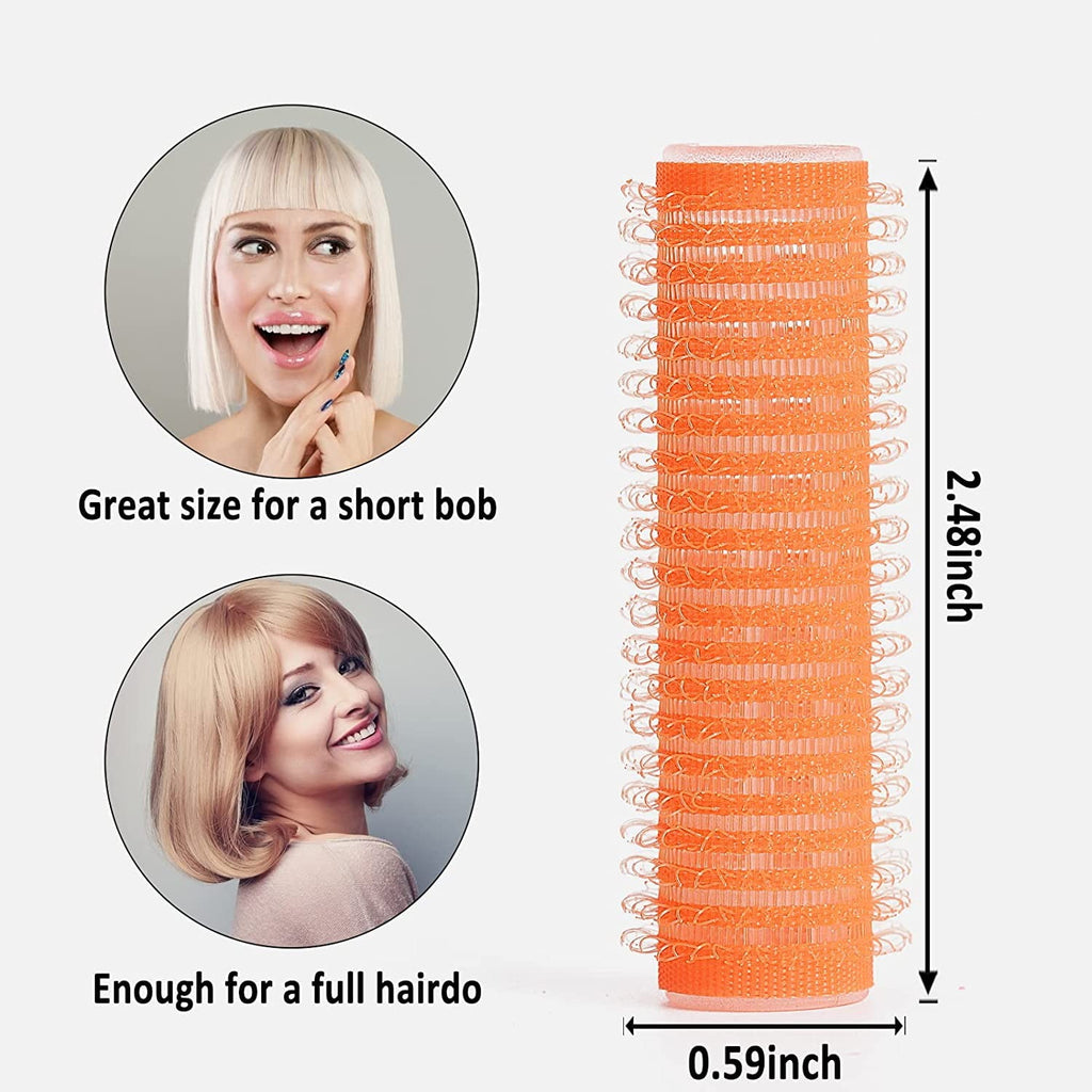 Small Size Hair Roller-Self Grip Hair Curler Mini Sized Hairdressing Tools, Salon Curly Style for Short Hair, Happon Pack of 24 Small 0.6 in - Image 3