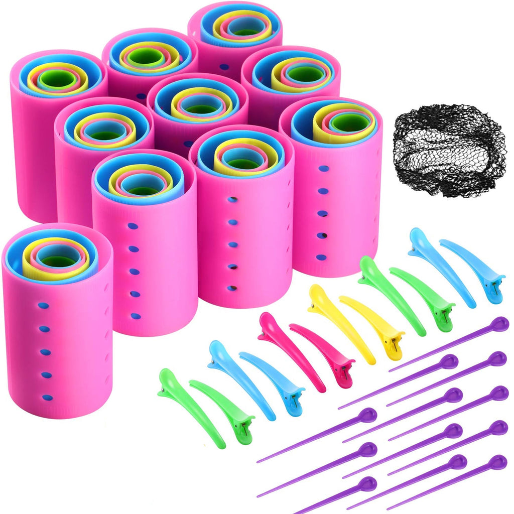 60pcs/set Rollers Curly Tools With Pin Net Clips Non Slip Clips Styling Accessories For Women And Girls