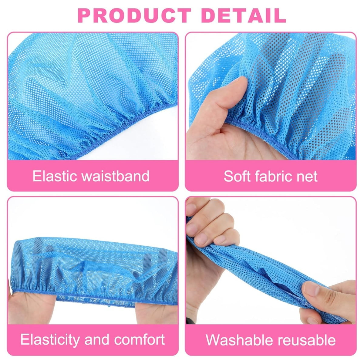 4 Pcs Mesh Sleep Bets,Breathable Shower Caps,Hair Nets Caps for Women,Reusable Multi-color Night Bets for Shower,Slee... - Image 2