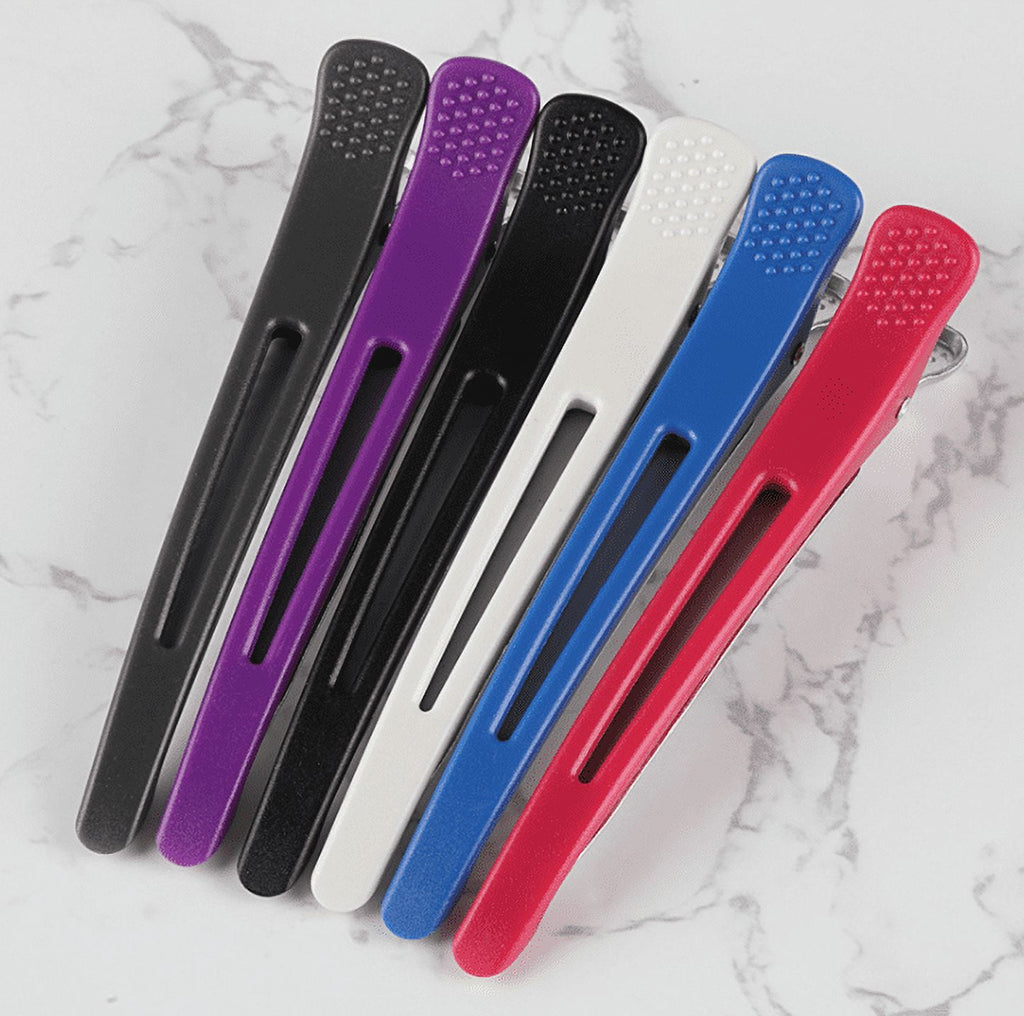 6pcs Professional Hair Clips for Styling Sectioning, Non Slip No-Trace Duck Billed Hair Clips with Silicone Band, Sal... - Image 2
