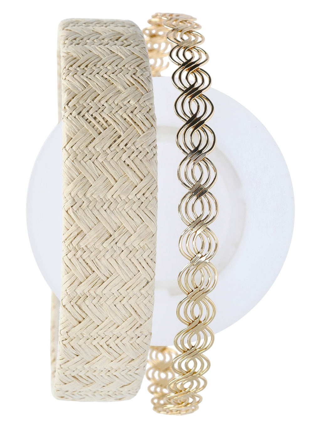 Women's Woven and Goldtone Headband, 2-Pack - Image 3