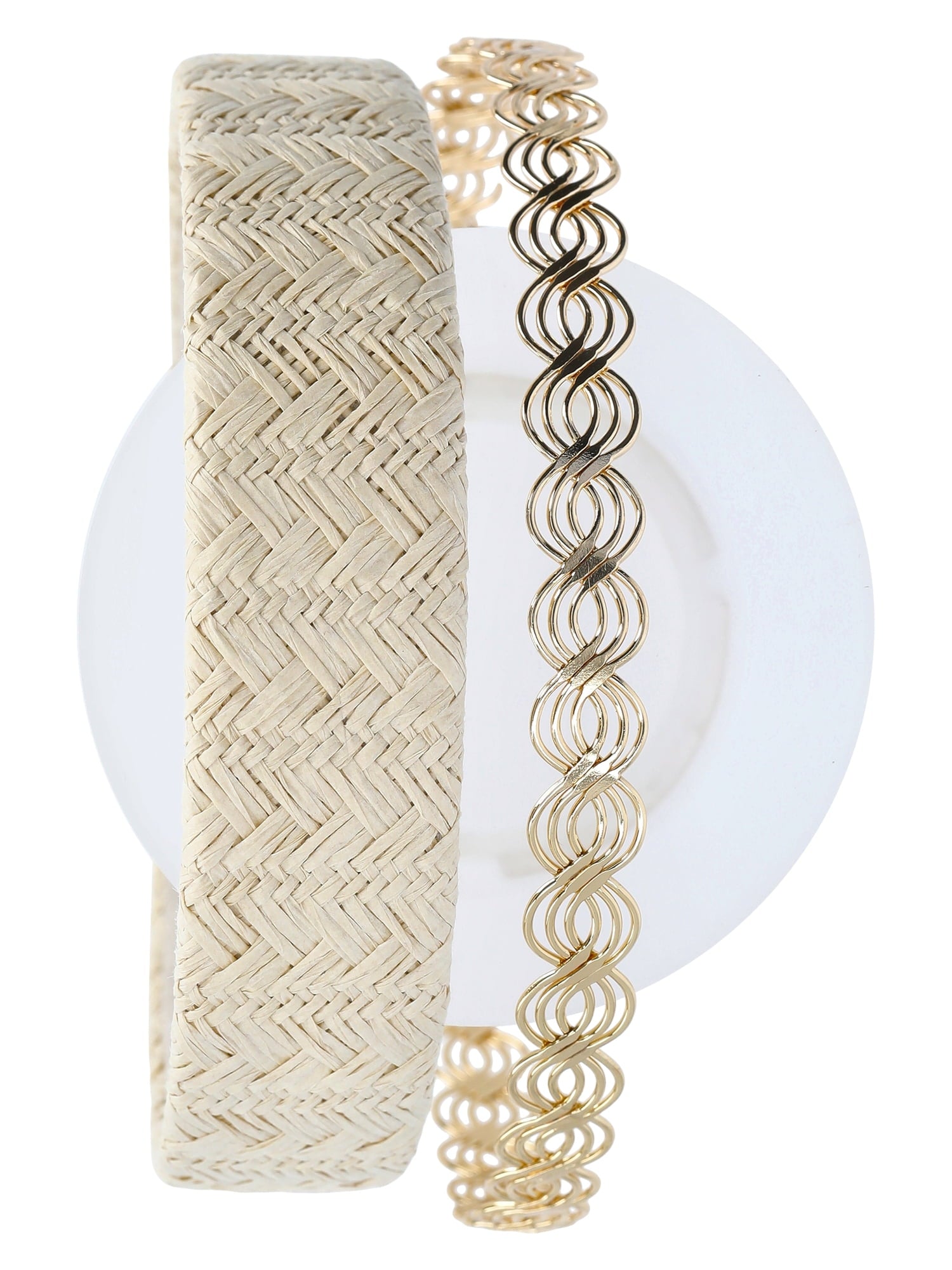 Women's Woven and Goldtone Headband, 2-Pack - Image 3