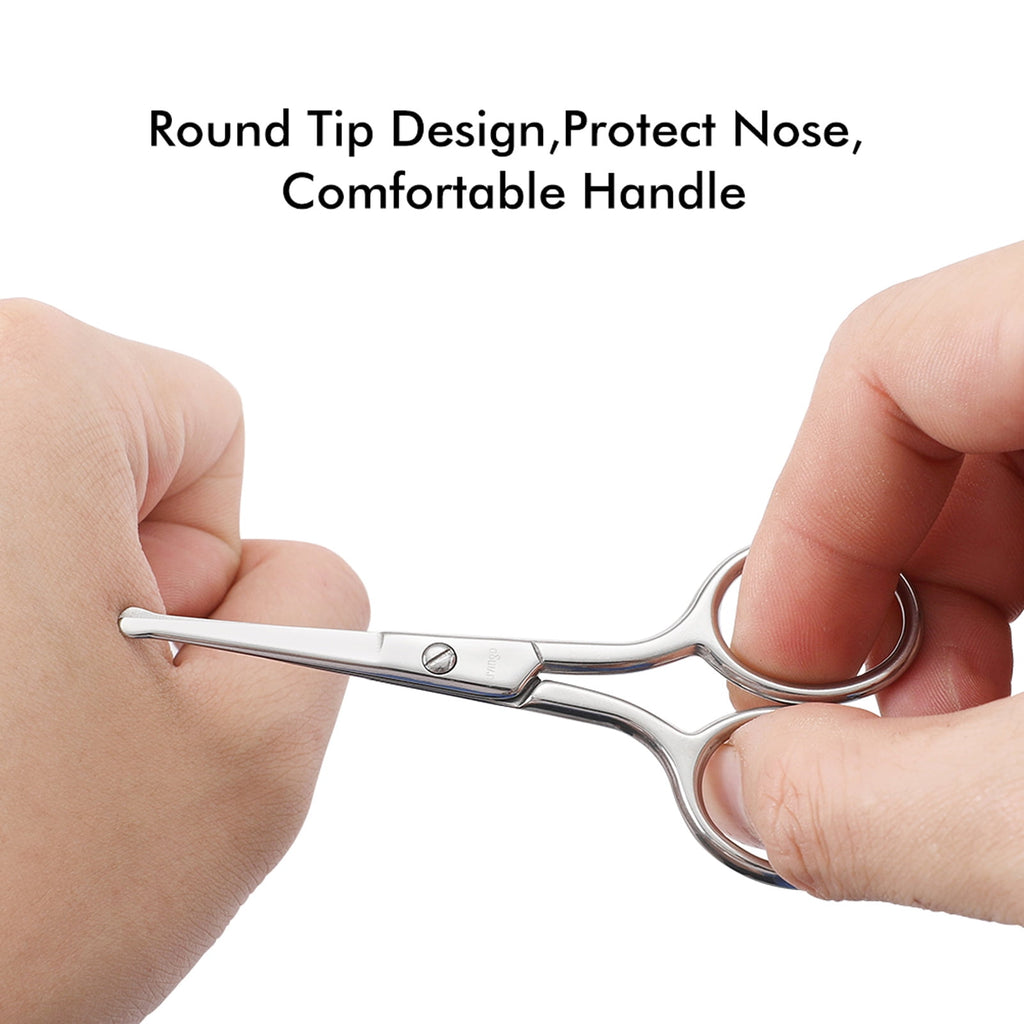 2 Pack Nail Scissors and Nose Hair Scissors, Small Curved Rounded Sharp Beauty Grooming Set - Image 2