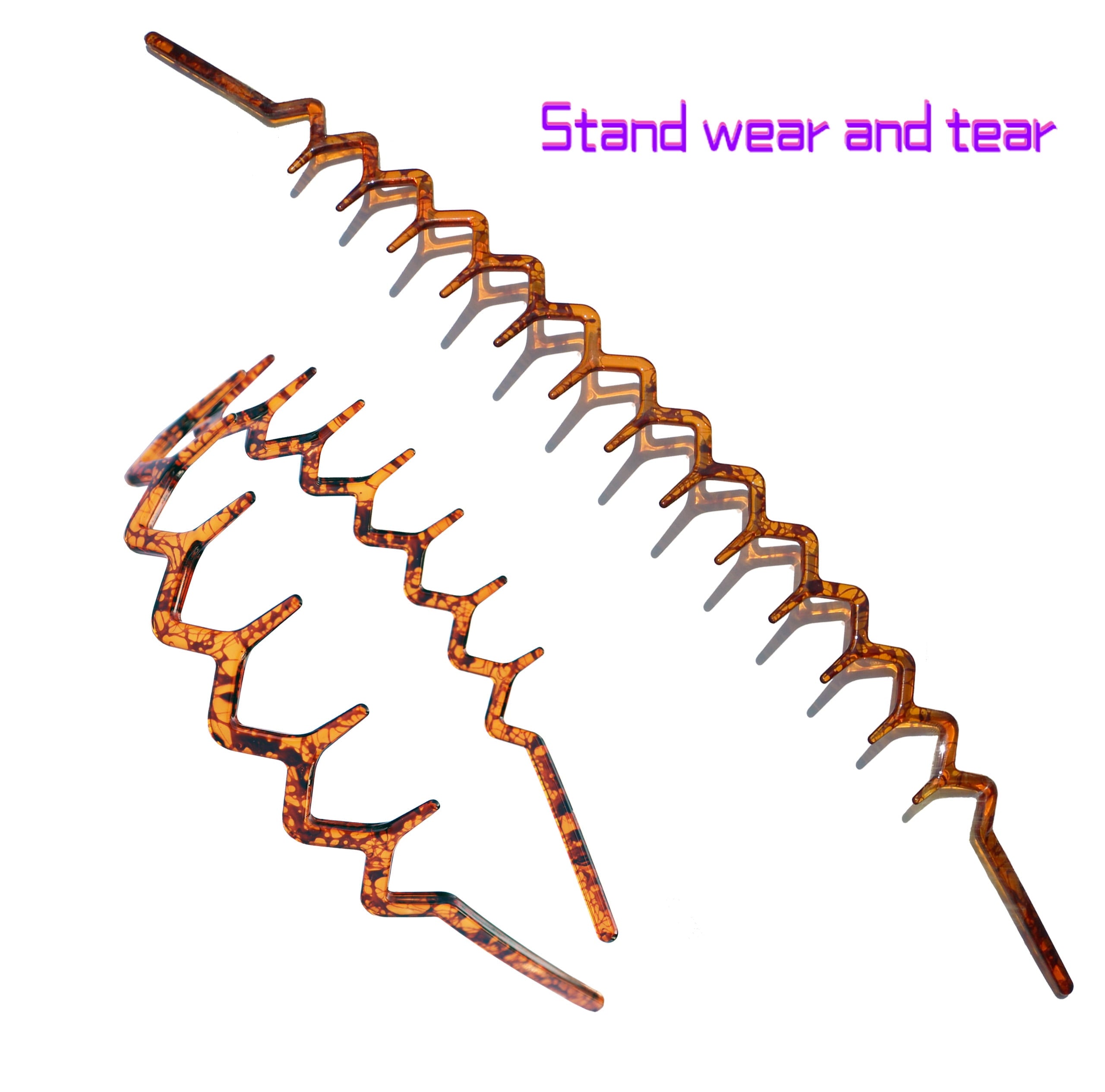 2 Set of Zig Zag Headbands for Women Men, Plastic Sharks Tooth Hair Comb Headband (2 Spray Amber color), Hair Accessories for Women & Men Wa - Image 6