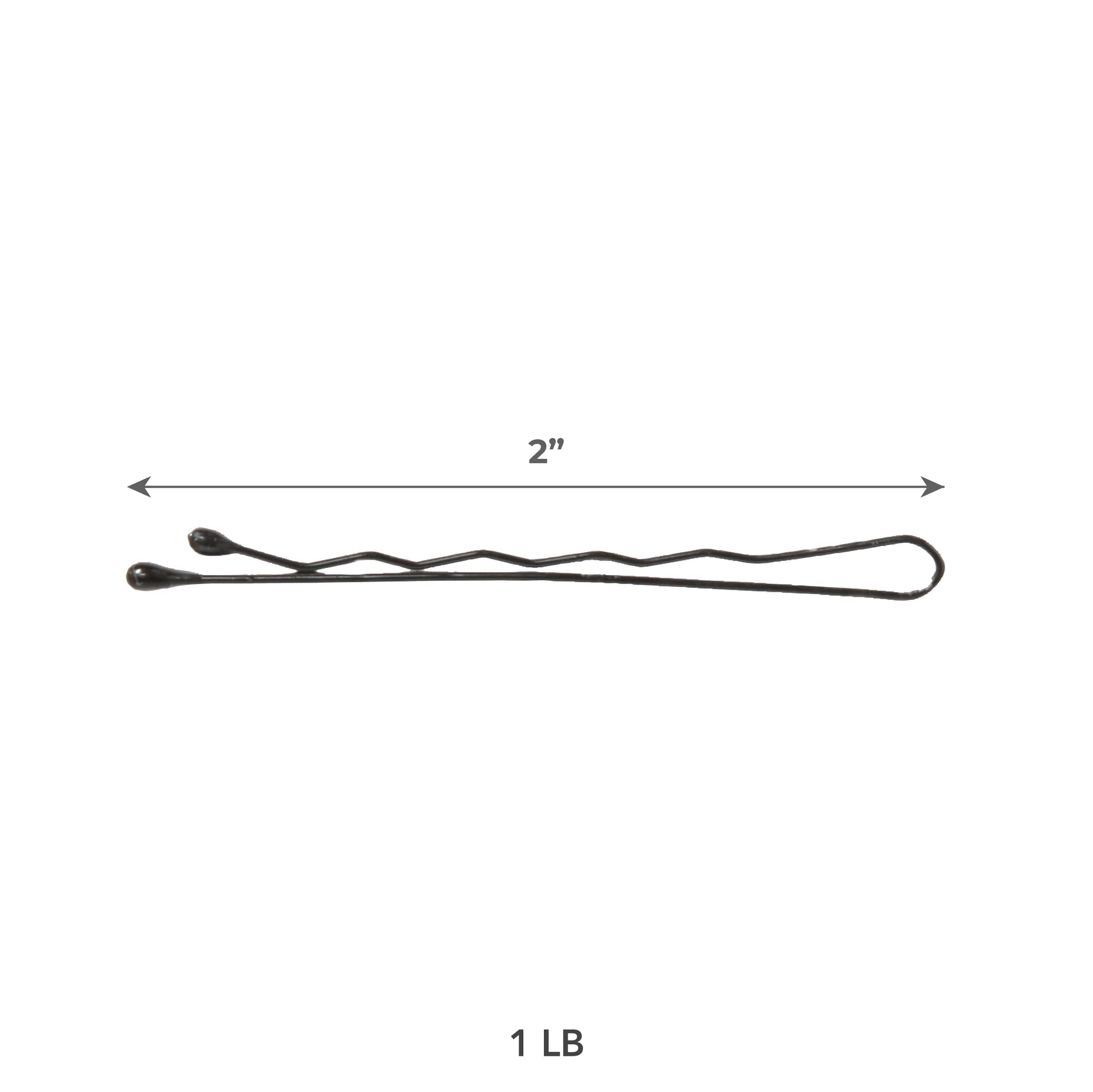 Professional Collection Bobby Pins, Black, Ball-Tipped, Crimped, Non-Slip, Non-Damaging, 2 L, 1 Lb.,446207 - Image 2