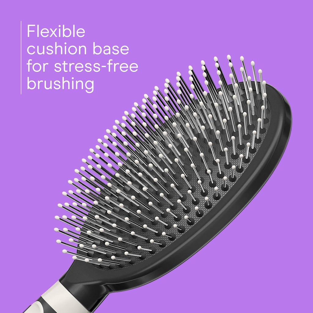 (6 pack) Conair Grip & Glide Wire Bristle Cushion Hair Brush with Rubber-Grip Handle, Colors Vary - Image 4