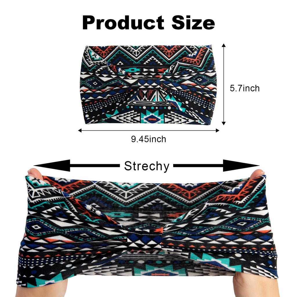6 Pcs Head Bands for Women Trendy Wide Knotted Headband Workout Fitness Yoga Athletic Head Wraps Boho Hair Accessories - Image 2