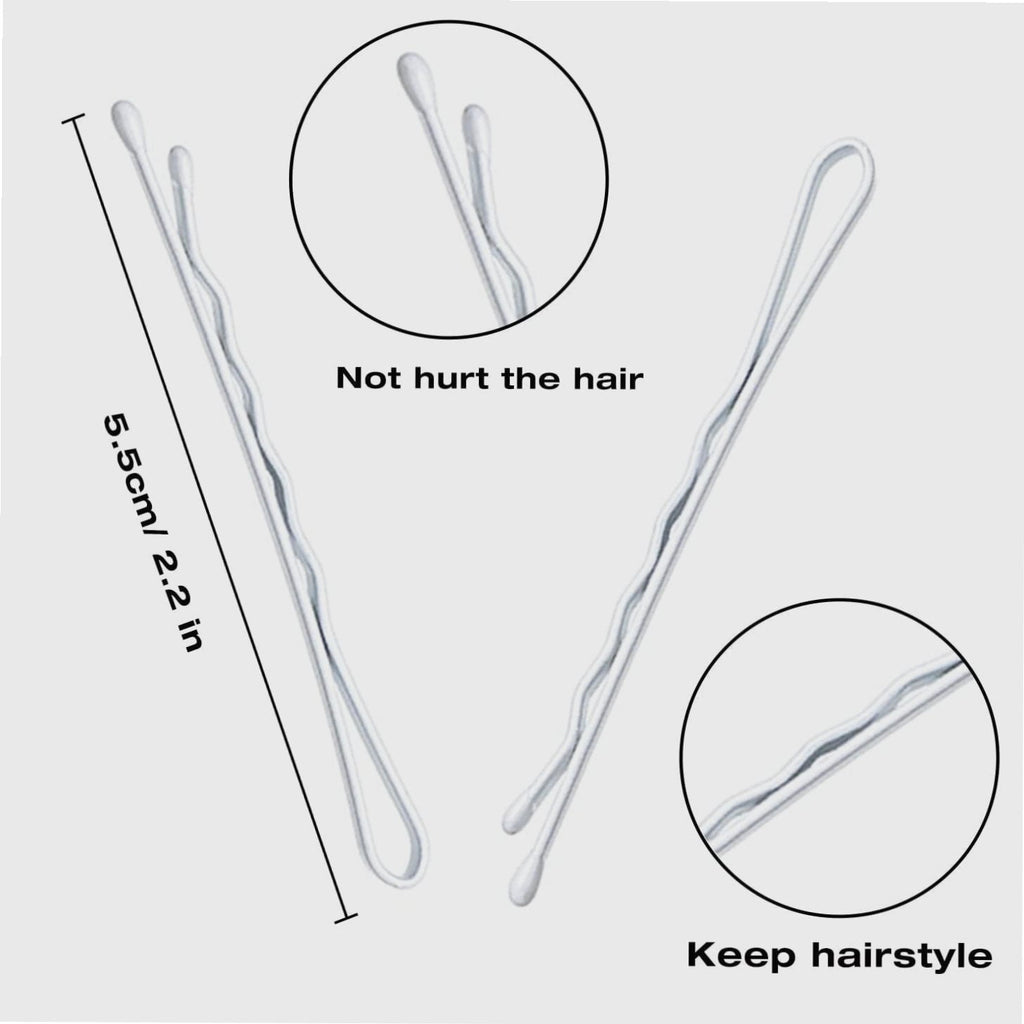 White Bobby Pins, 110 pcs Hair Pins Kit 100pcs White Hair Pins &10pcs White U-shaped Hair Pins with Box Hair Accessor... - Image 4