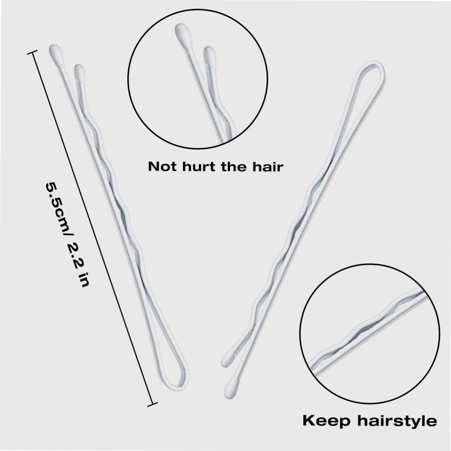White Bobby Pins, 110 pcs Hair Pins Kit 100pcs White Hair Pins &10pcs White U-shaped Hair Pins with Box Hair Accessor... - Image 4