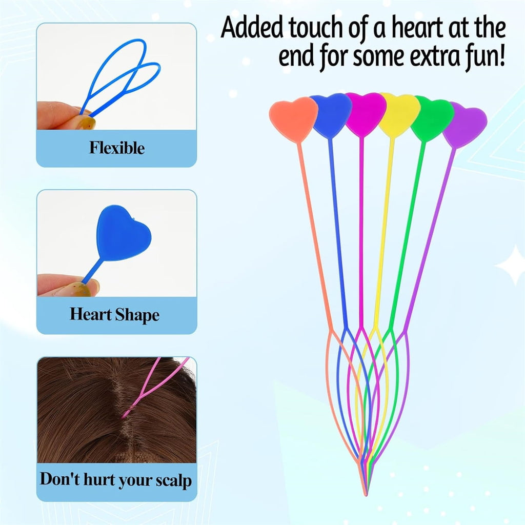 20Pcs Beader for Loading, Hair Beader Tool,Plastic Ponytail Maker,Elastic Hair Braiding Set,Automatic Threader Braid ... - Image 2