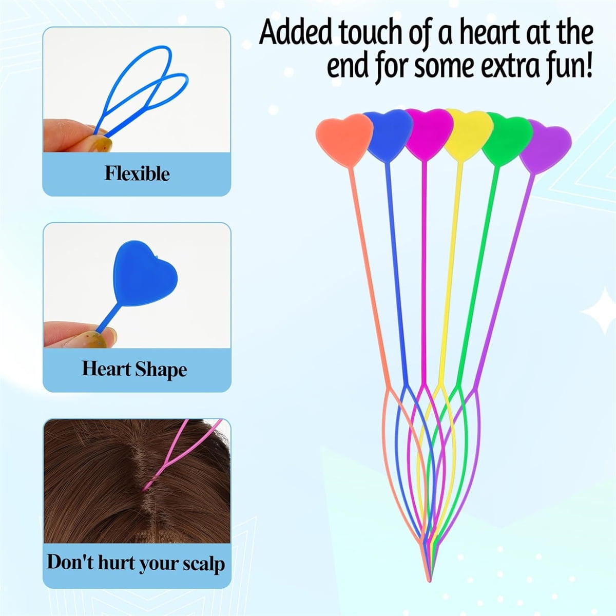 20Pcs Beader for Loading, Hair Beader Tool,Plastic Ponytail Maker,Elastic Hair Braiding Set,Automatic Threader Braid ... - Image 2