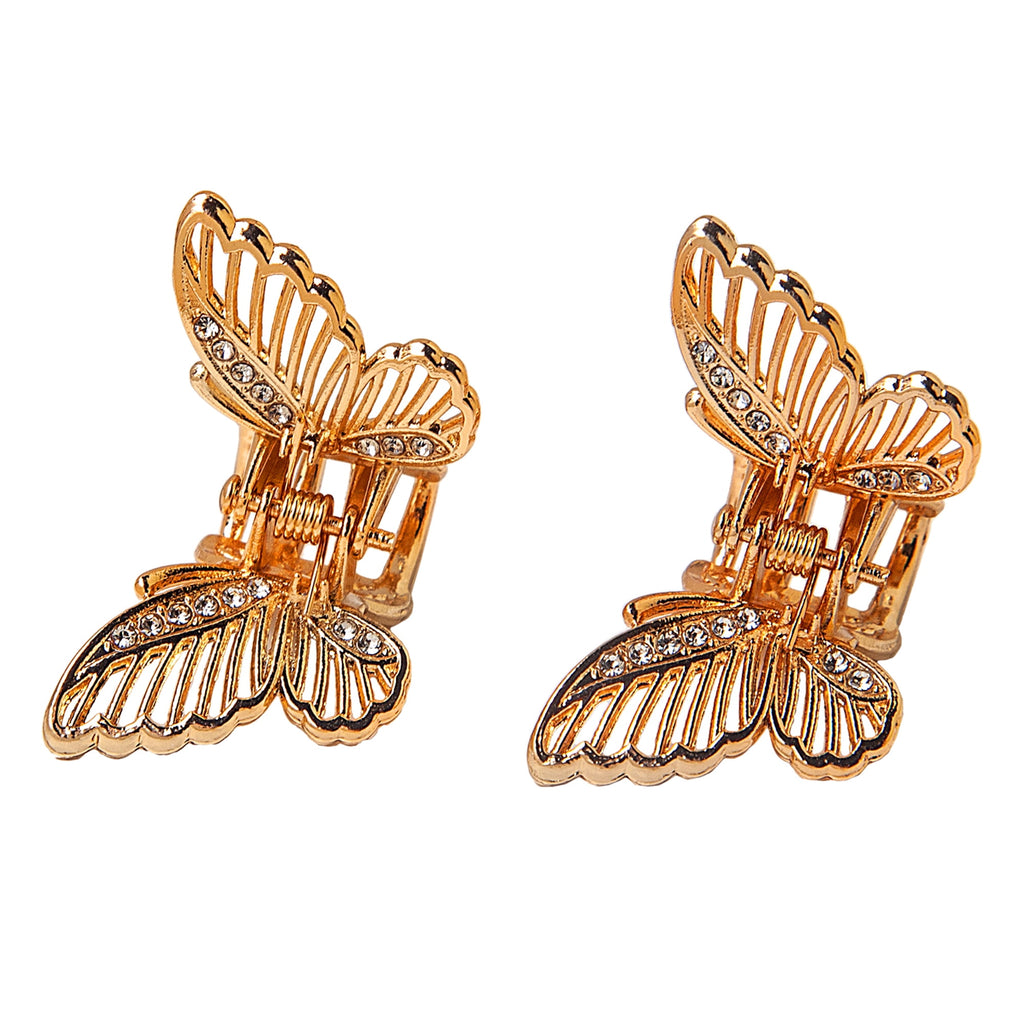 Enchante Accessories Mini Metal Butterfly Claw Clips, 6 Pieces - Image 3