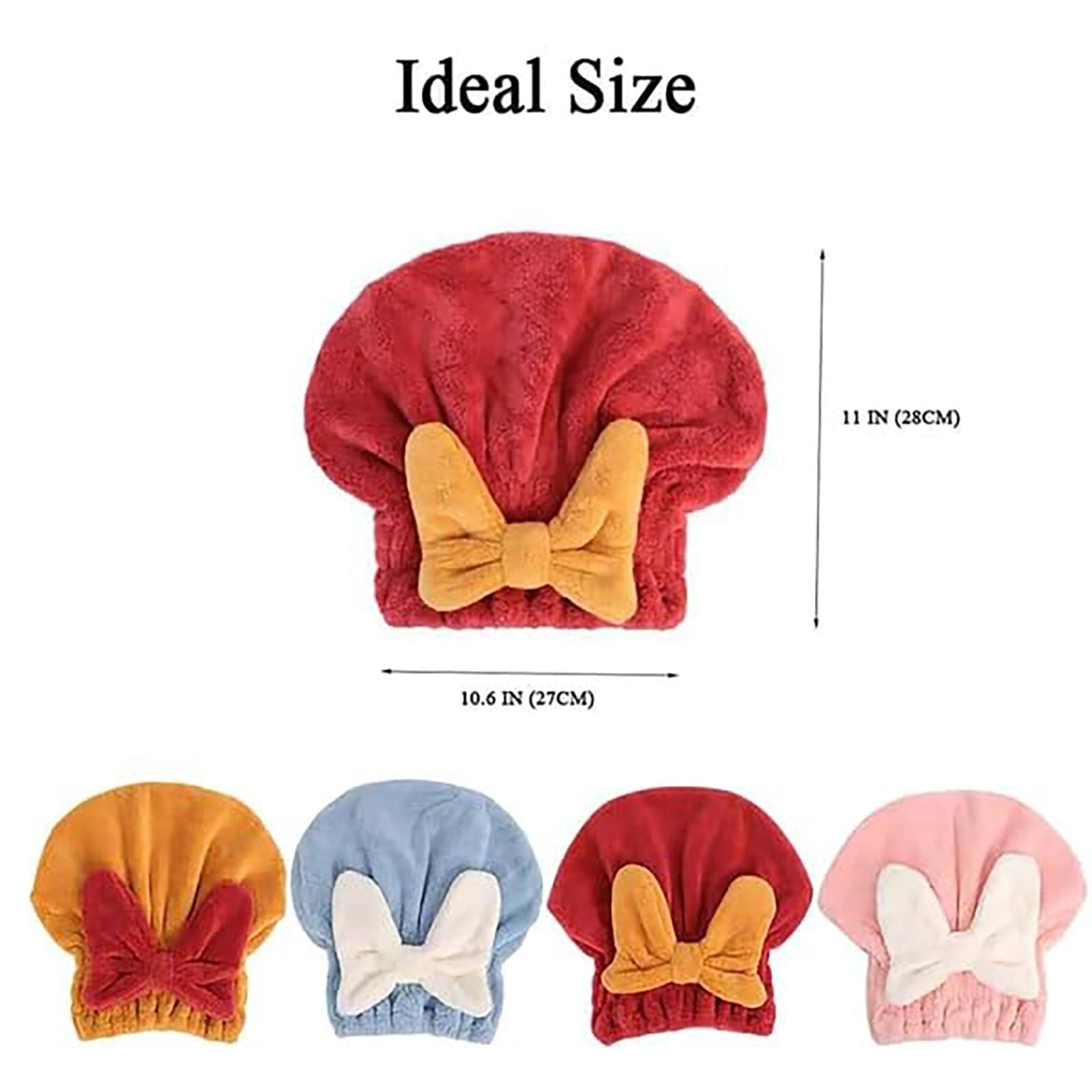 CSSJKYJ Super Absorbent Quick Drying Hair Towel Wrap,Soft Skin-Friendly Microfiber Material,Bow Knot Design Adds Elegance,Suitable for Hair - Image 3