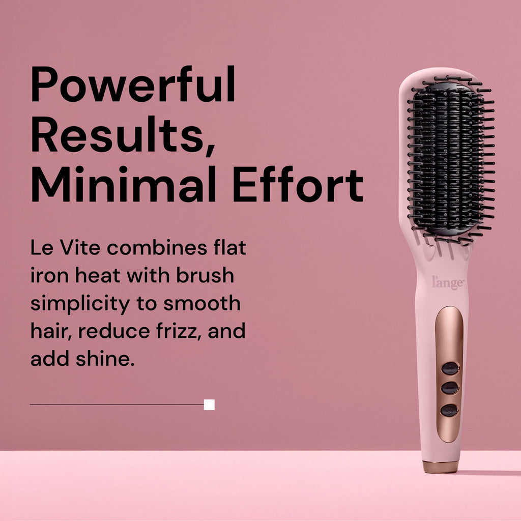 Vite Ceramic Straightening Brush with Digital Display for Sek Frizz-Free (Blush) - Image 2