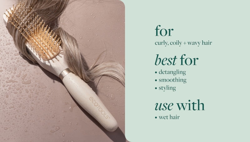 Detangler Hair Brush, Bamboo - Image 4